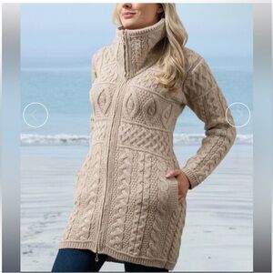 ARAN MOR Irish Merino Wool Cable Knit Sweater